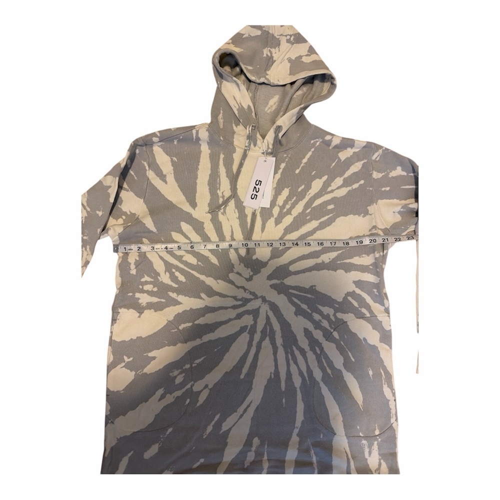 525 America Tie-Dye Long Hoodie with pockets Cream Silver size Medium New - Picture 3 of 4